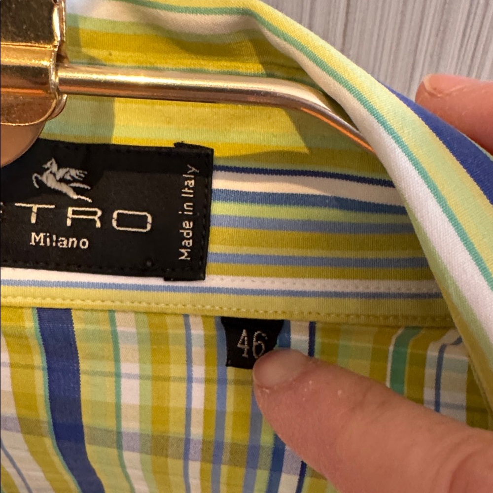 Etro ladies green and blue shirt in like-new condition size 46 - Picture 3 of 10